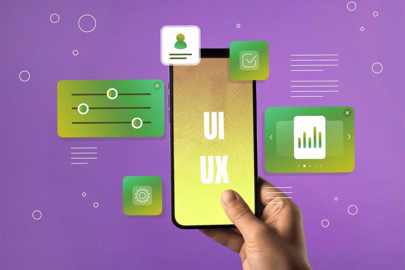 A cell phone displaying UI/UX