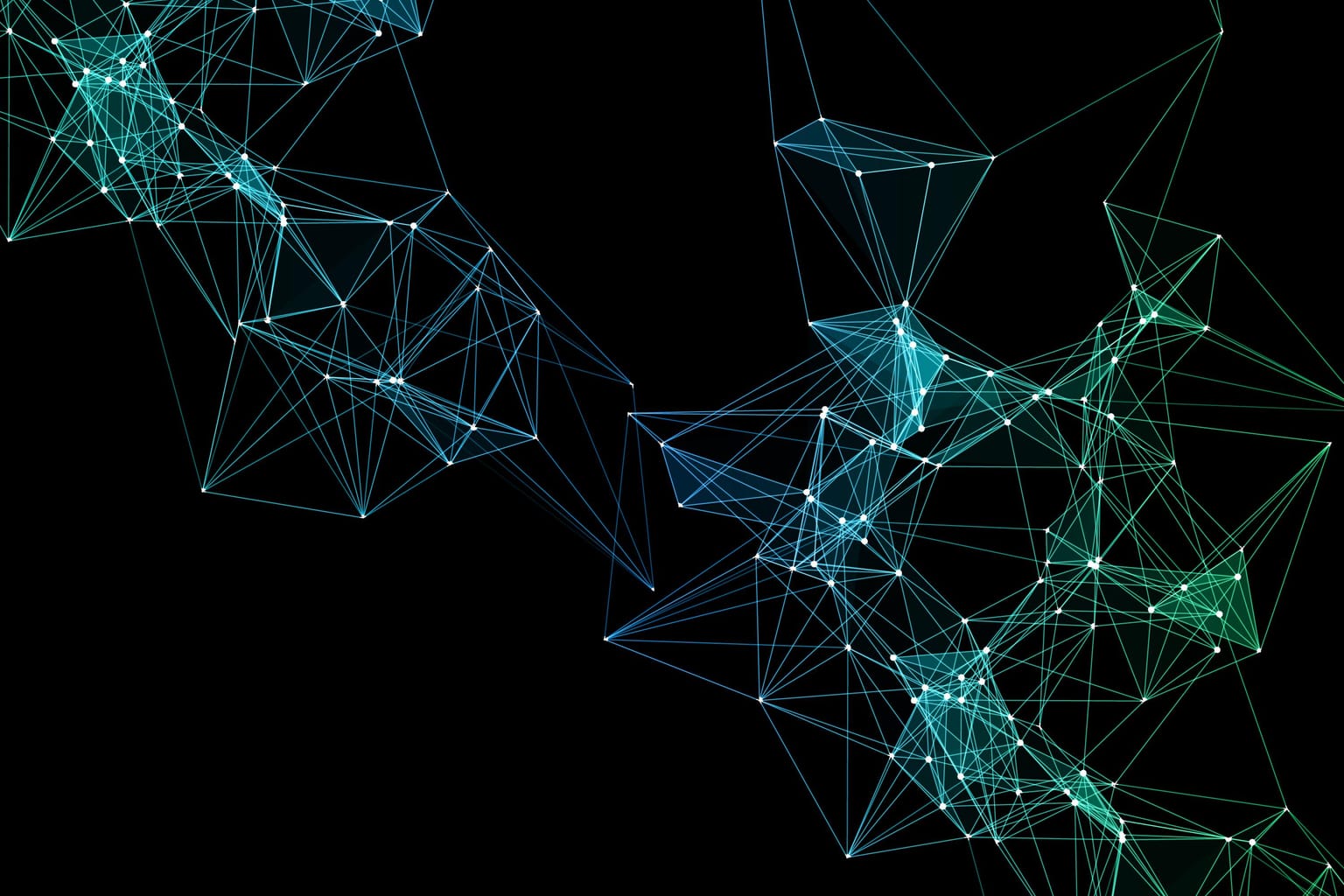 Glowing nodes connected by lines representing a decentralized network.